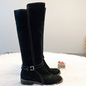 FRANCO SARTO | Black suede western riding style calf tall boots women size 6